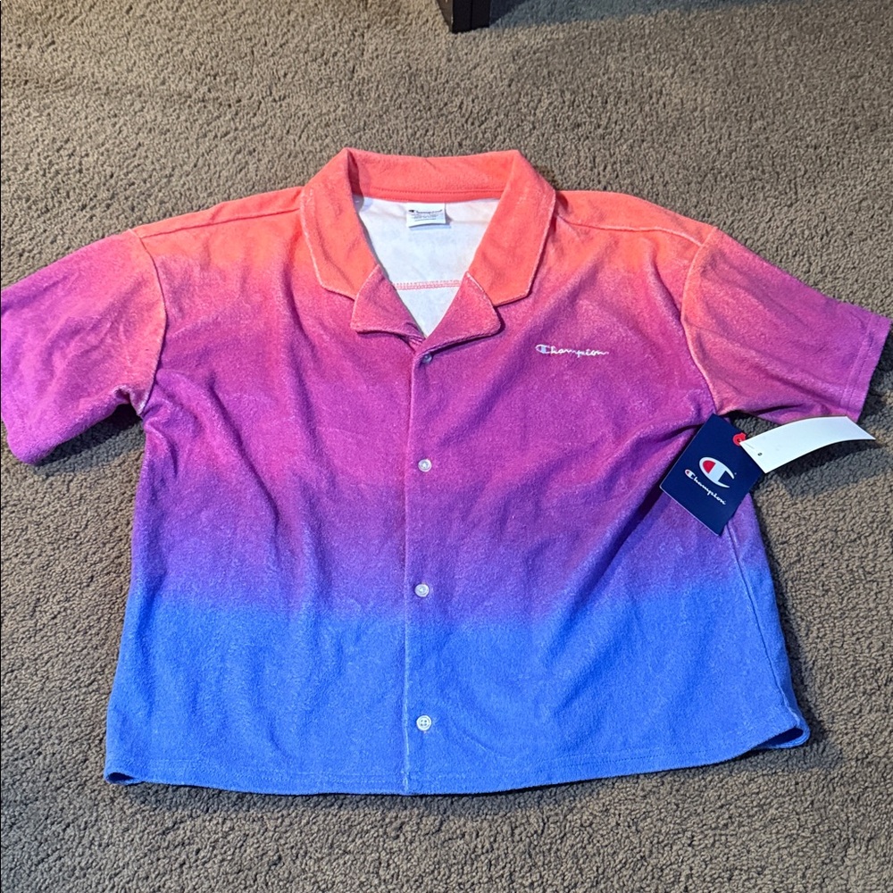 Champion Pink and Blue Gradient Shirt Girls size XL (16) NWT